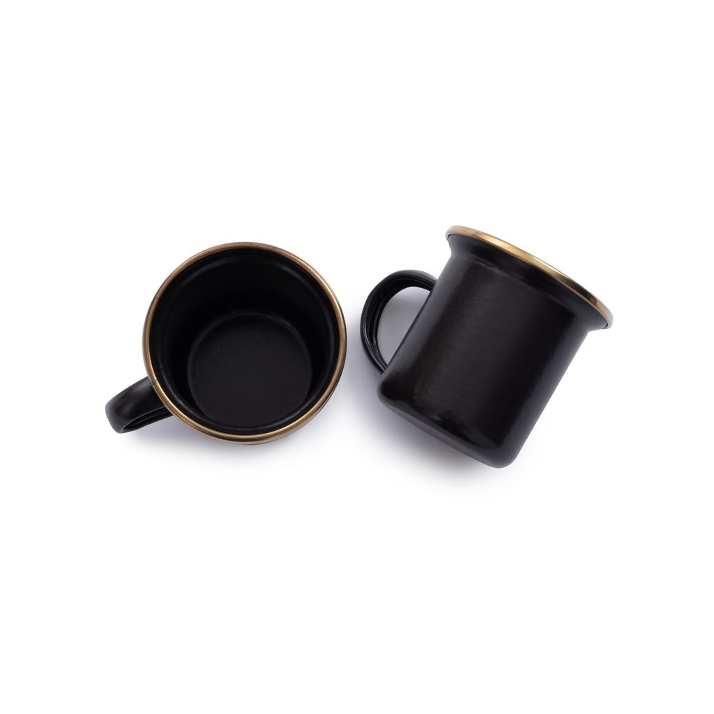 Barebones Enamel Espresso Cup Charcoal - Set of 2