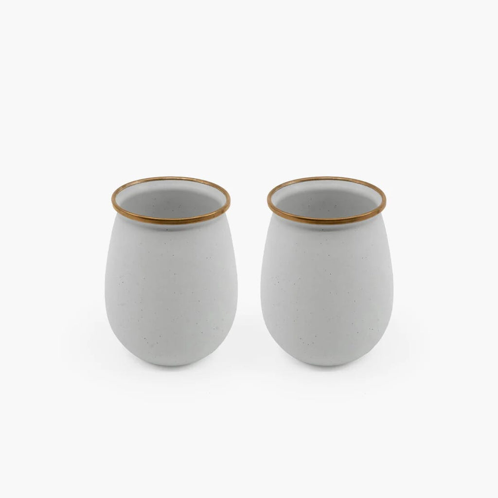 BareBones - Enamel Tumbler Eggshell - set of 2 -DISCONTINUED