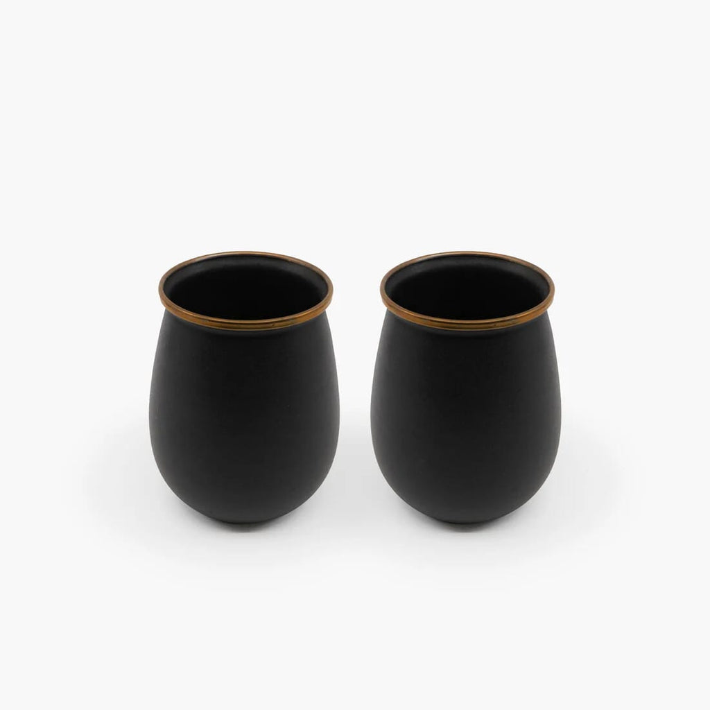 Barebones Enamel Tumbler Charcoal - Set of 2