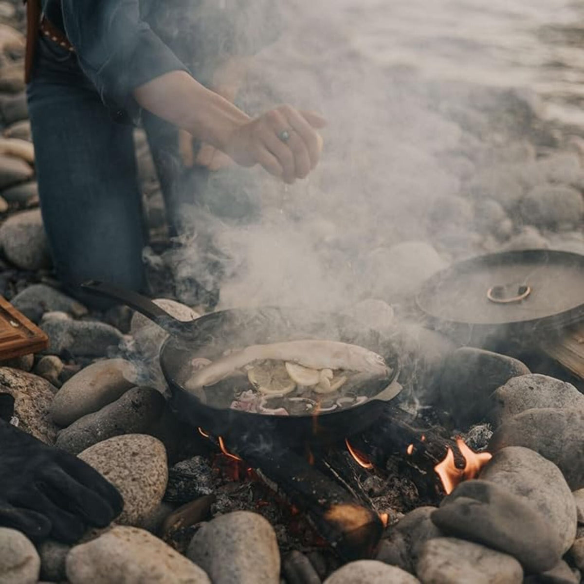 Barebones Carbon Steel Skillet with Lid - Nitride