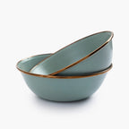 Barebones Enamel Bowl Green - Set of 2