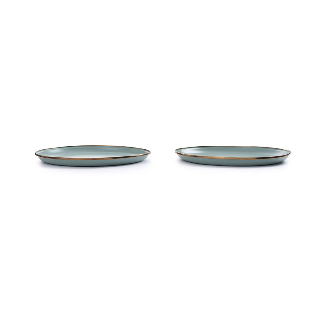 Barebones Enamel Plate Green - Set of 2