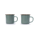 Barebones Enamel Mug Green - Set of 2