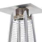 PureHeat Pyramid Style Gas Patio Heater In Stainless Steel with wheels