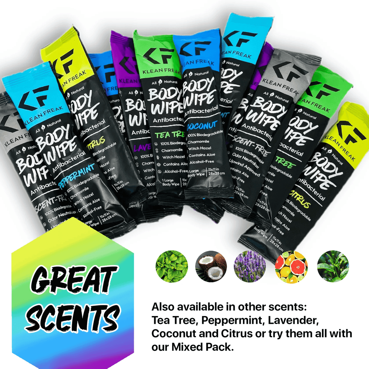 Klean Freak Body Wipes Dozen Pack - Mixed