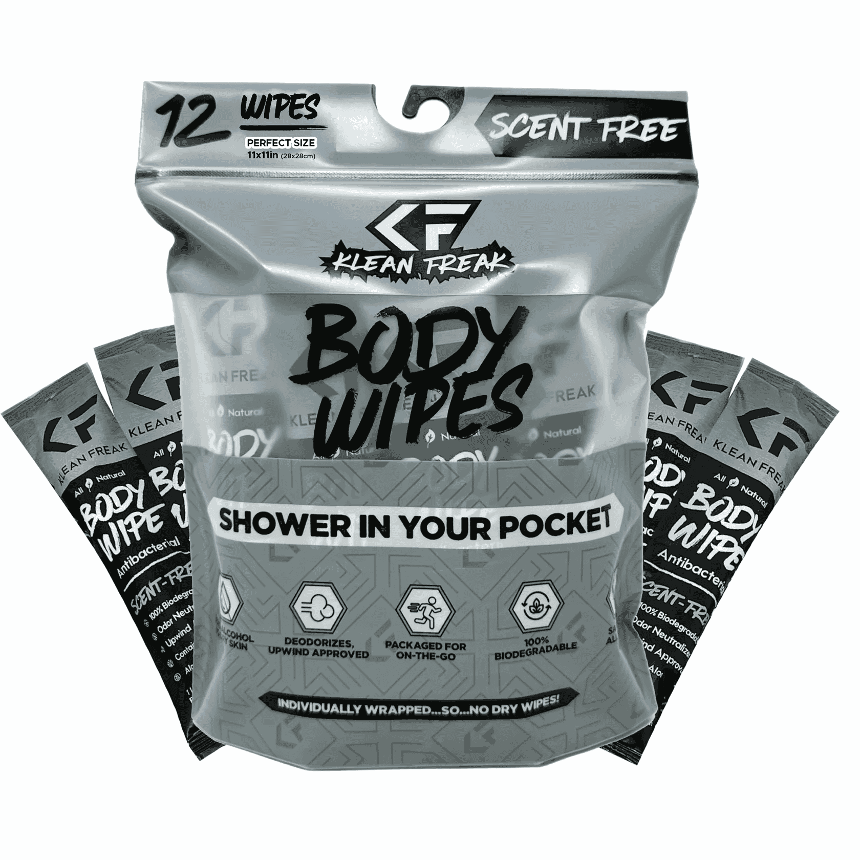 Klean Freak Body Wipes Dozen Pack - Scent Free