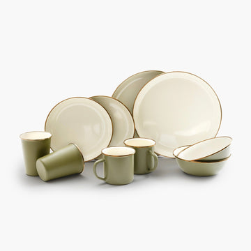 Barebones Enamelware 2-Tone Dining Collection
