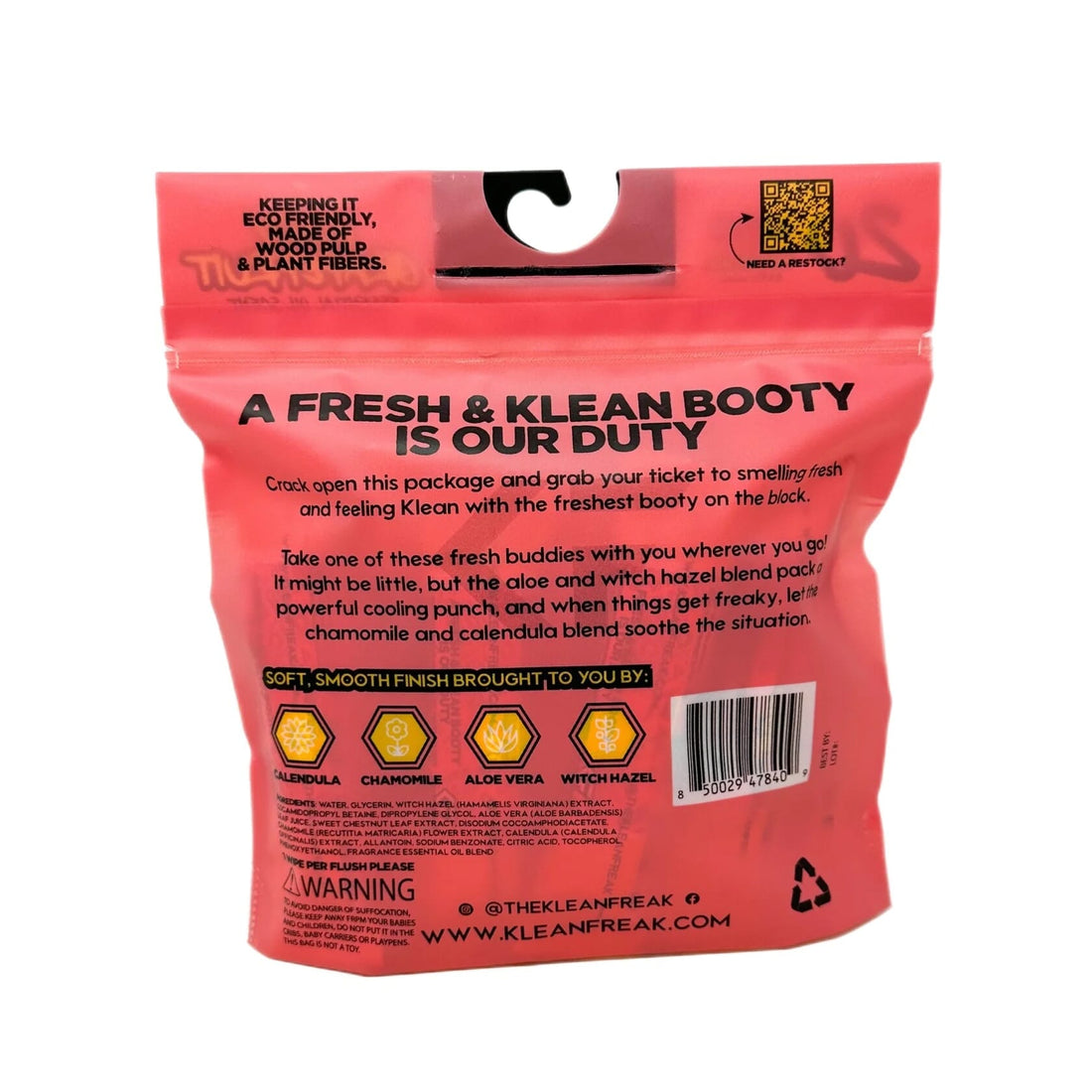 Klean Freak -The Flusher wipes - 20 Pack - Juicy Grapefruit