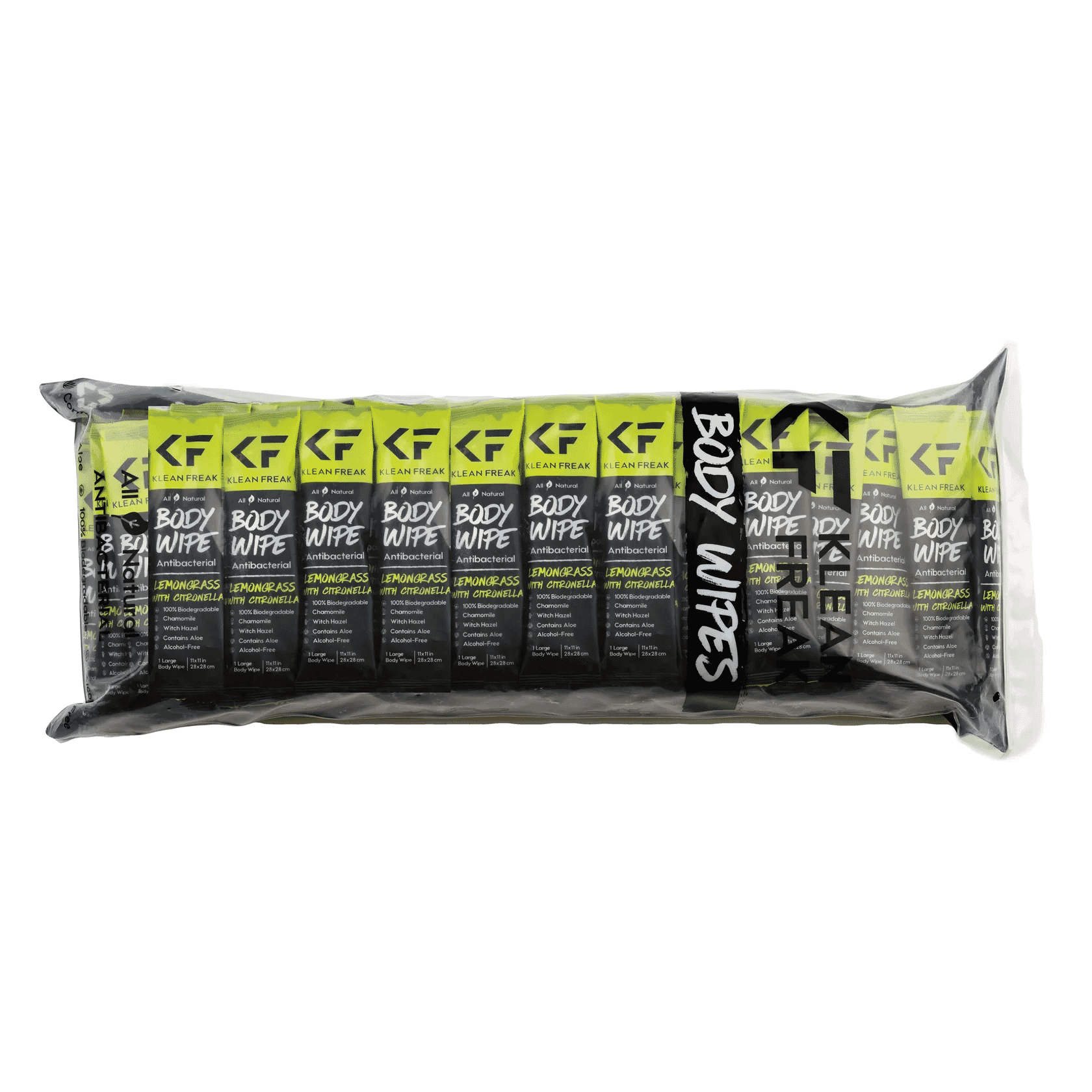 Klean Freak Body Wipes 100 Pack - Lemon Grass & Citronella