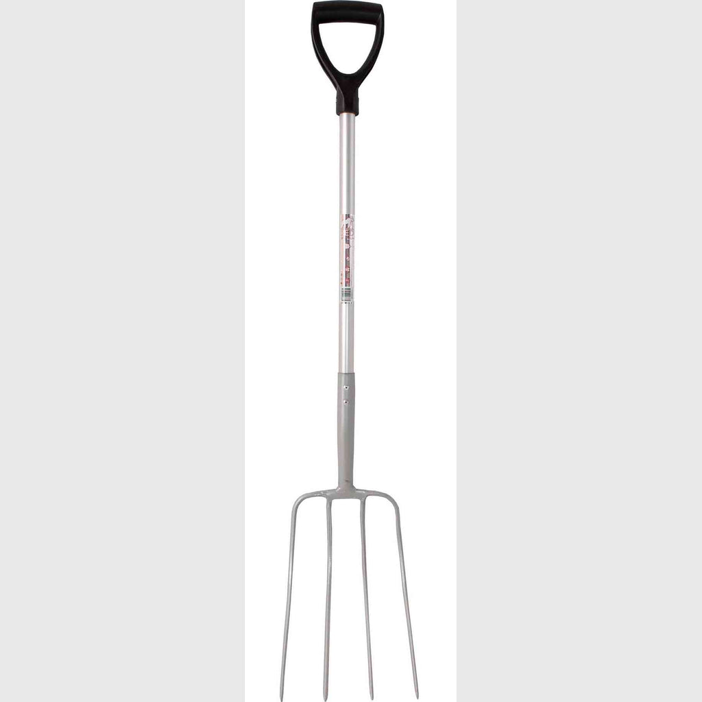 Red Gorilla Pro 4-Prong Manure Fork with D-Handle - Black