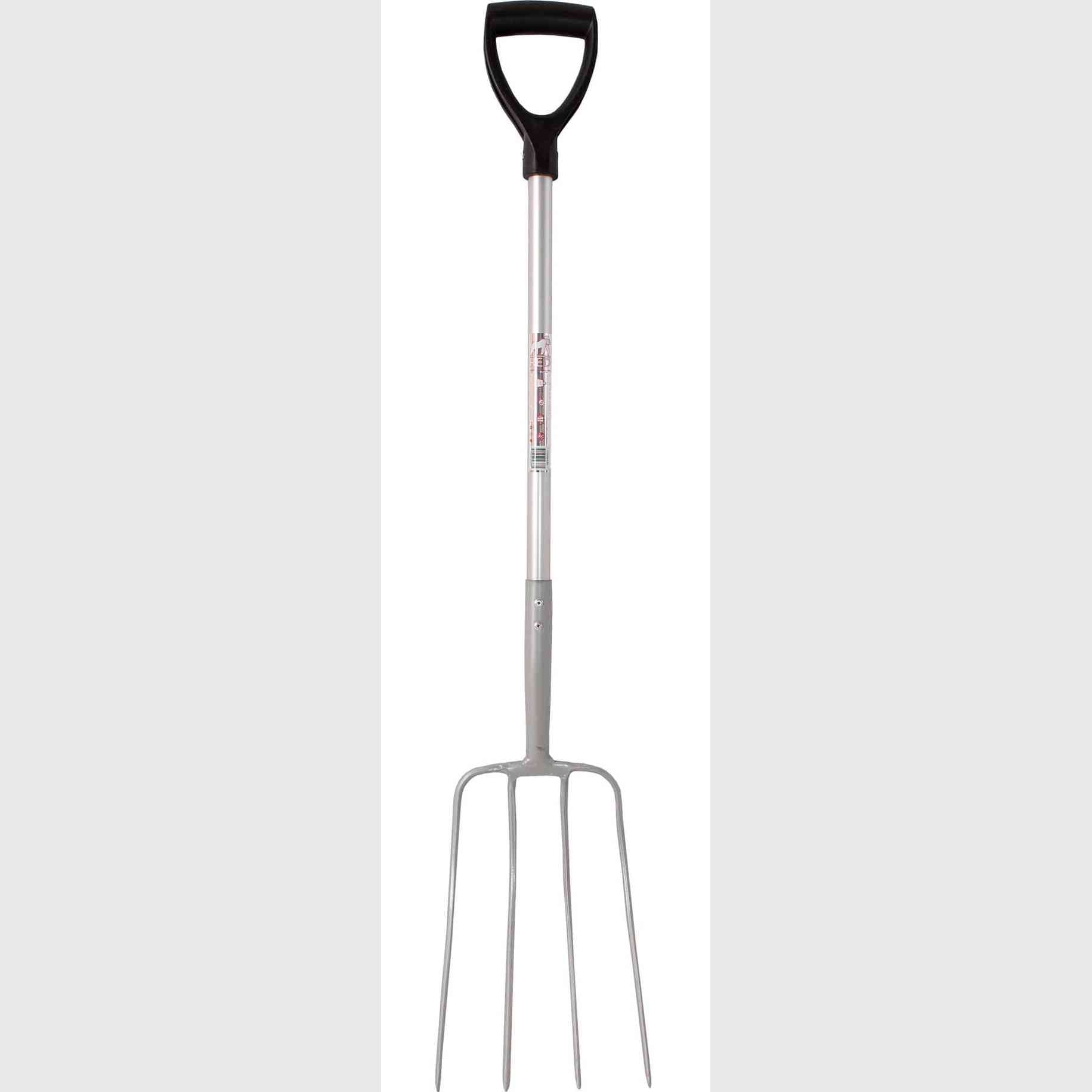 Red Gorilla Pro 4-Prong Manure Fork with D-Handle - Black