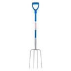 Red Gorilla 4-Prong Manure Fork with D-Handle - Blue