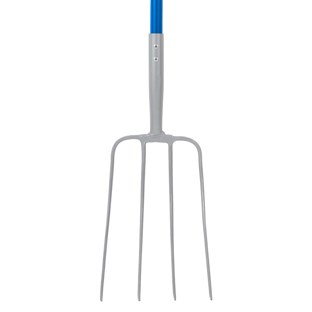 Red Gorilla 4-Prong Manure Fork with D-Handle - Blue