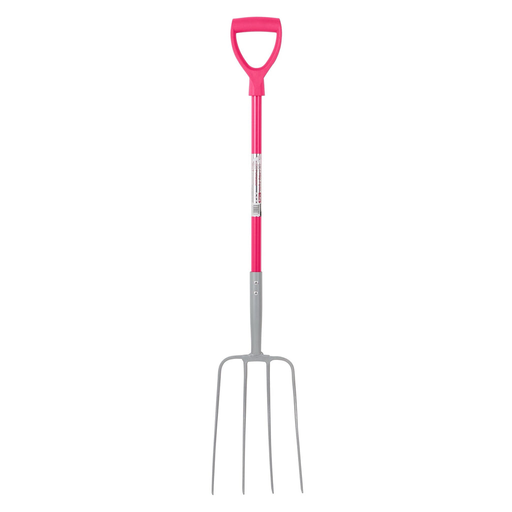 4 Prong Manure Fork D Handle - Pink (D Handle)