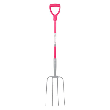 4 Prong Manure Fork D Handle - Pink (D Handle)