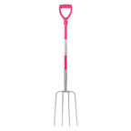 Red Gorilla 4-Prong Manure Fork with D-Handle - Pink