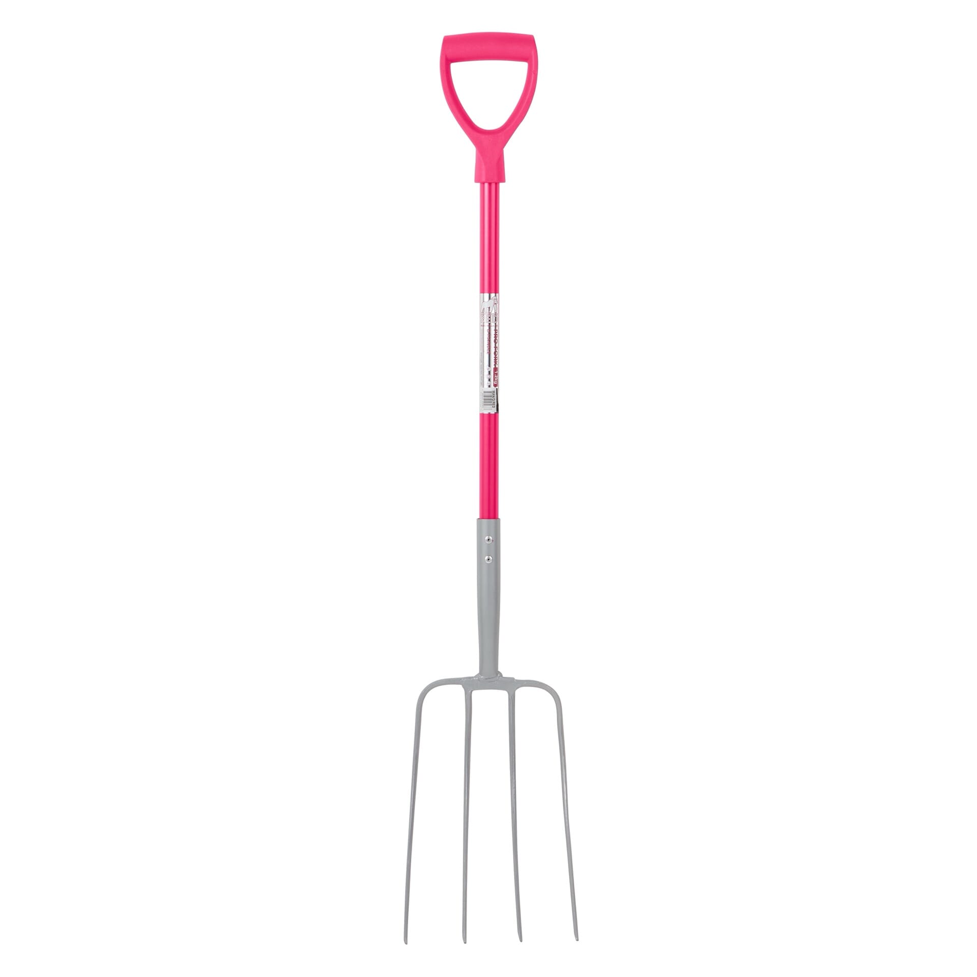 Red Gorilla 4-Prong Manure Fork with D-Handle - Pink