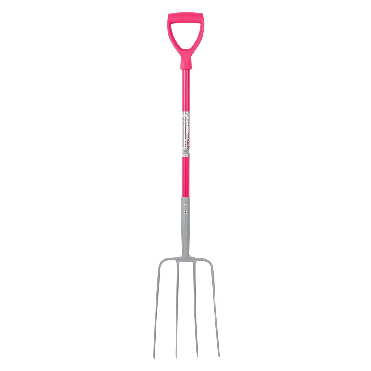 Red Gorilla 4-Prong Manure Fork with D-Handle - Pink