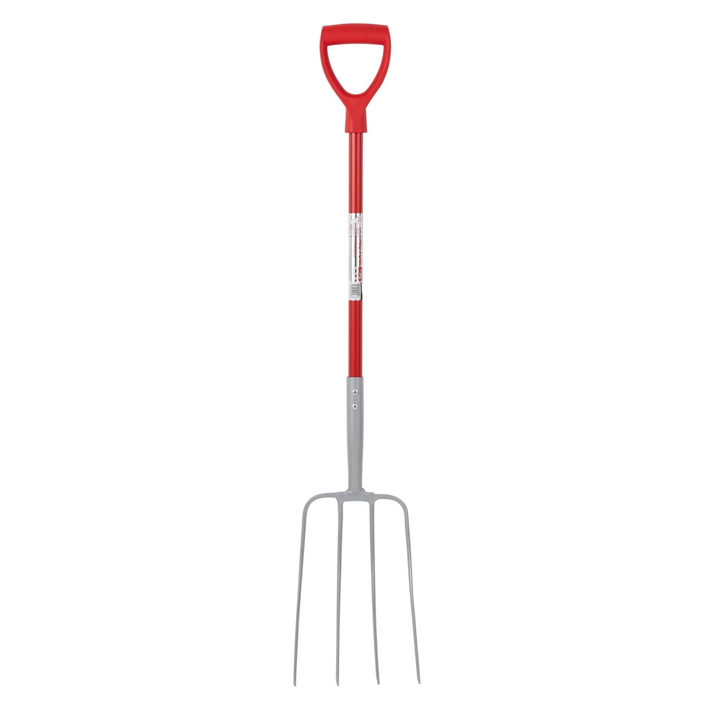4 Prong Manure Fork D Handle - Red (D Handle)