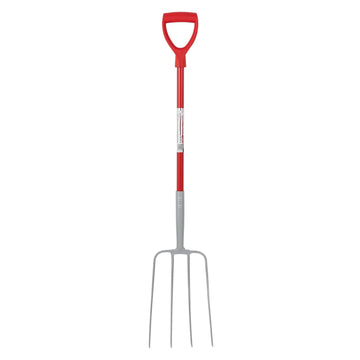 4 Prong Manure Fork D Handle - Red (D Handle)