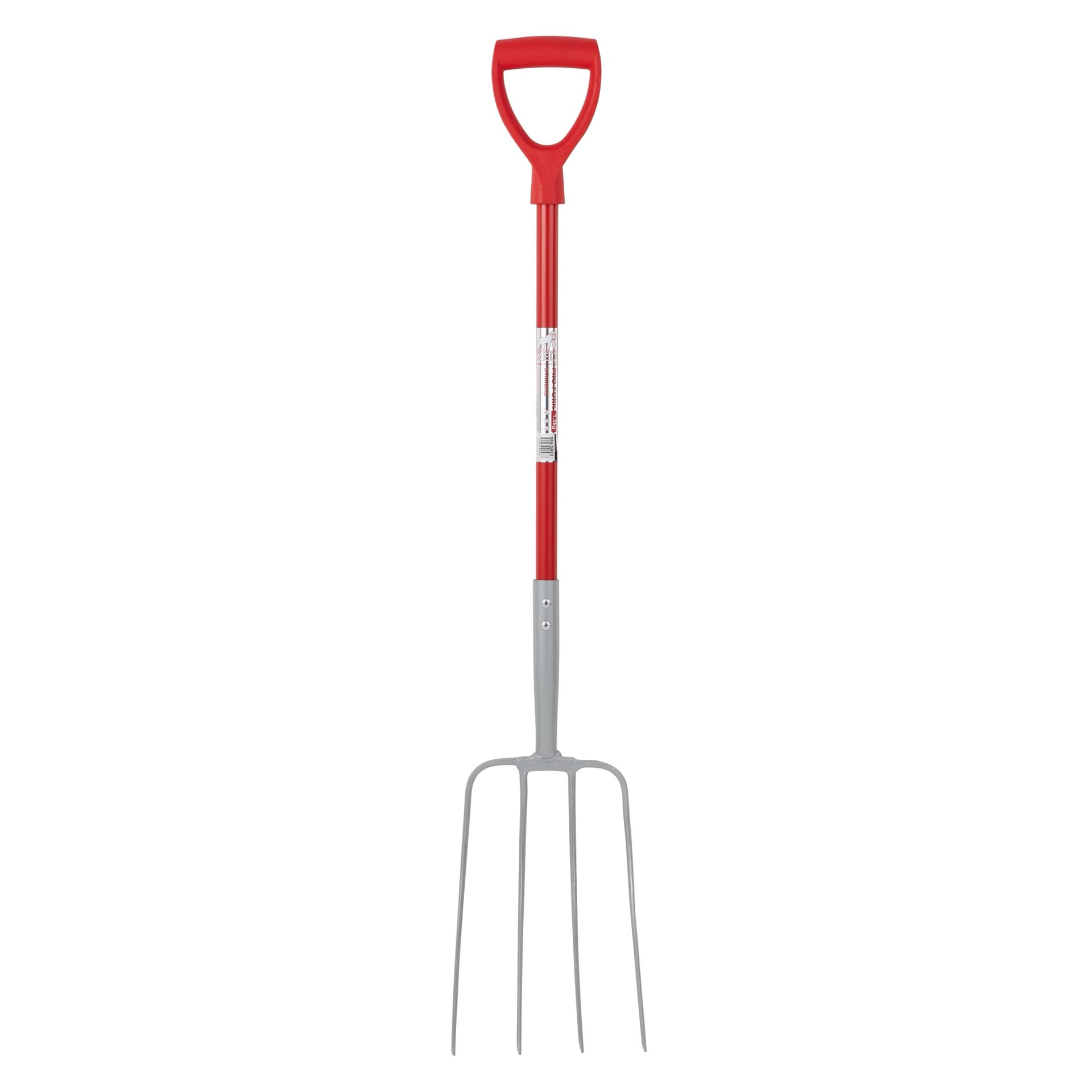 Red Gorilla 4-Prong Manure Fork with D-Handle - Red