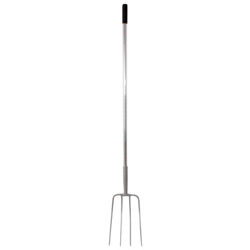 4 Prong Manure Fork Pro Fork - Black (Straight Handle)