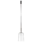 Red Gorilla Pro 4-Prong Manure Fork Straight Handle - Black