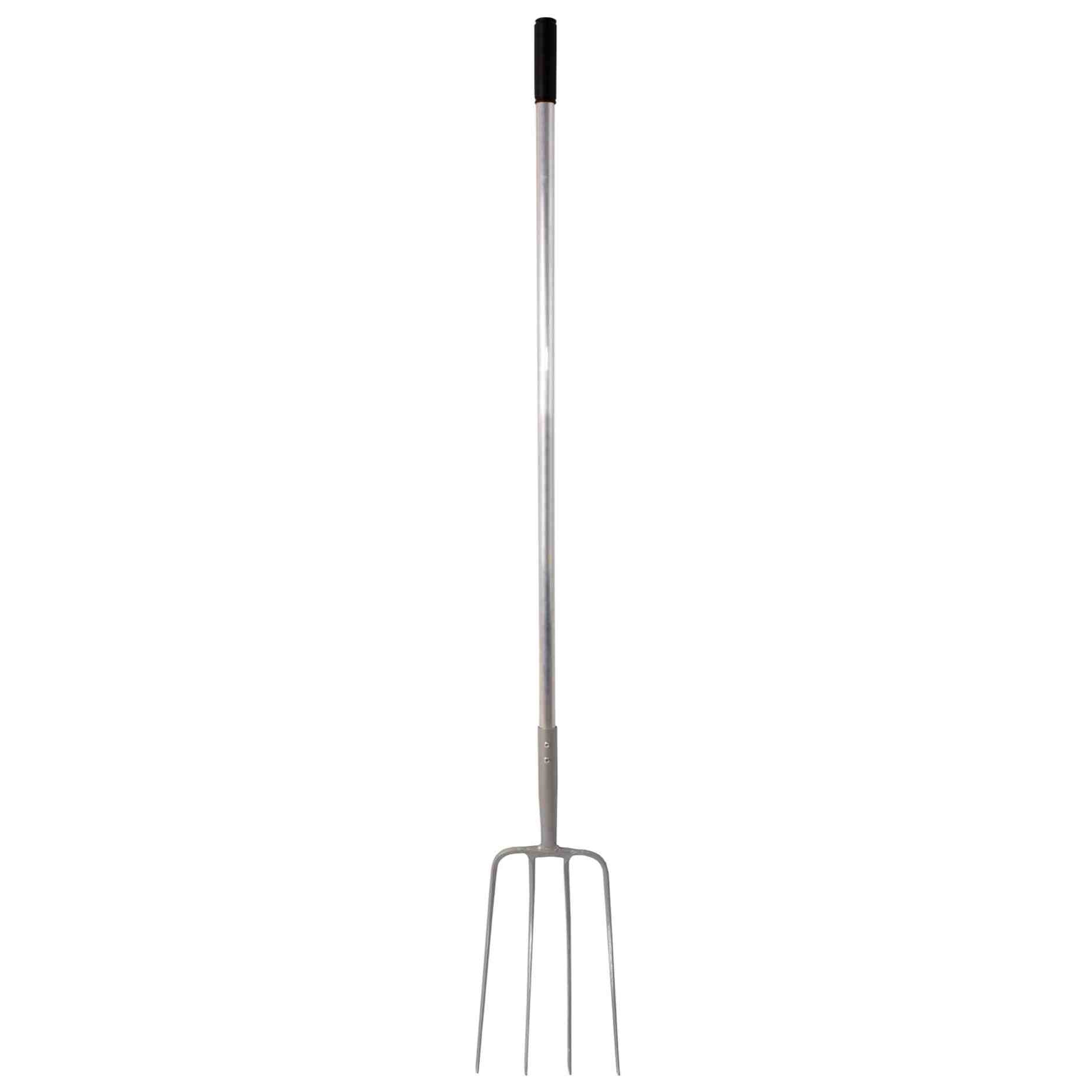 Red Gorilla Pro 4-Prong Manure Fork Straight Handle - Black