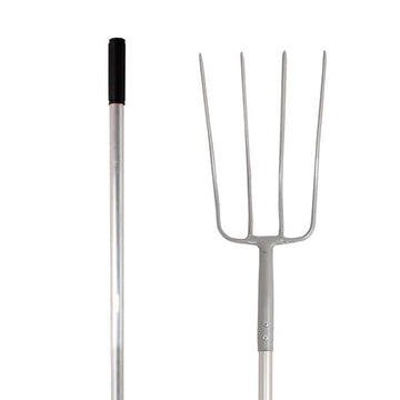 4 Prong Manure Fork Pro Fork Coloured - Blue (Straight Handle)