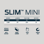 NEBO SLIM Mini  modes, run time and beam distances