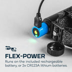 At Nebo Tools, we continually innovate so that we can offer the highest quality LED lighting products at the best price. The Einstein™ 1500 FLEX Headlamp by NEBO is a low-profile, compact 1500 lumen headlamp with 5 light modes featuring flex power. Use the included rechargeable battery or 2 batteries. Completely water resistant