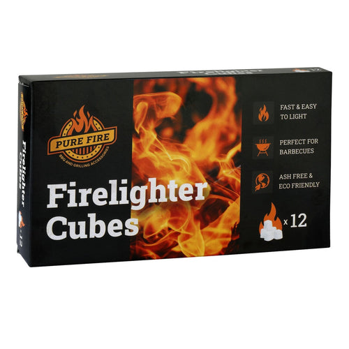 PureFire White Paraffin Lighter Cubes - Pack of 12