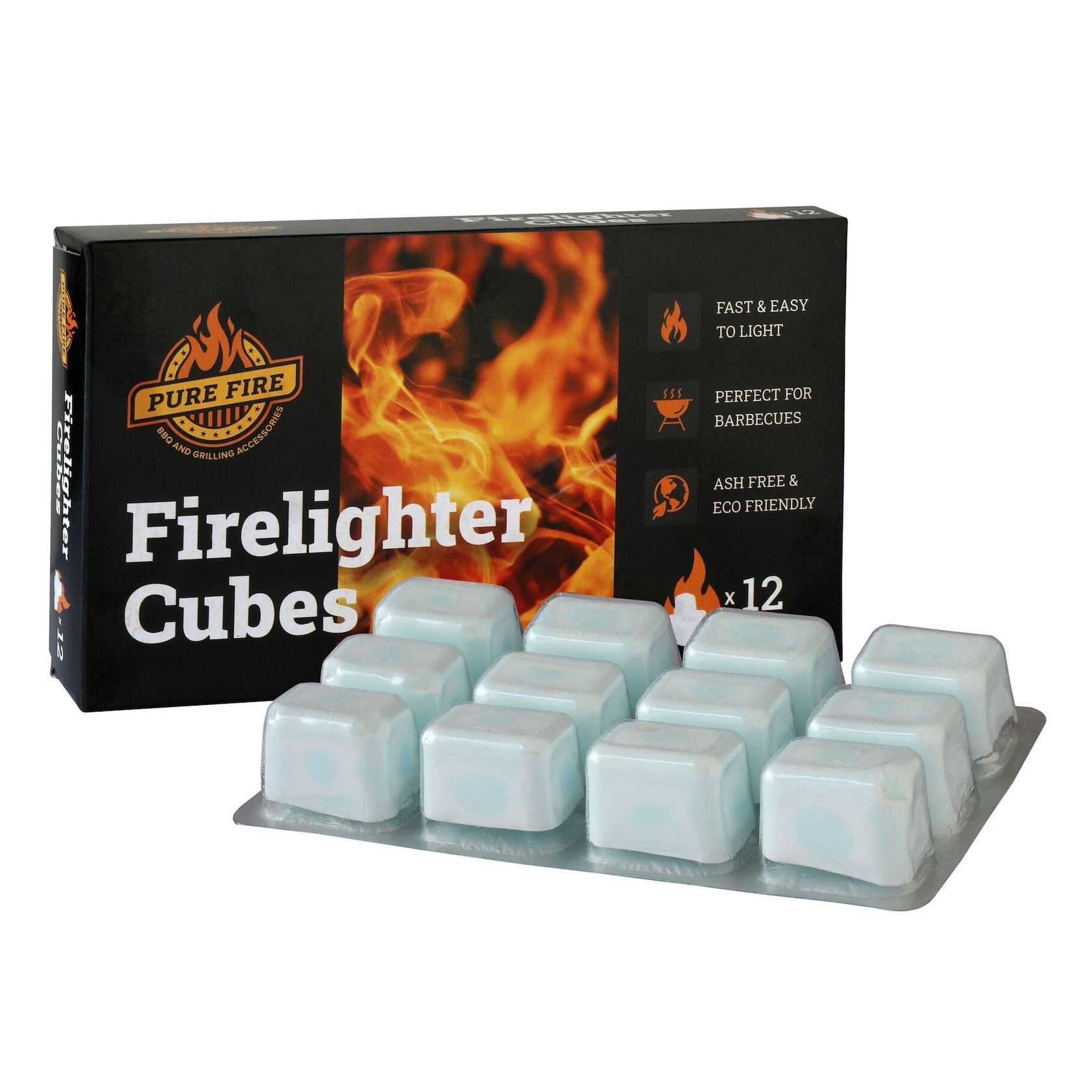 Pure Fire White Paraffin Lighter cubes - Pack of 12