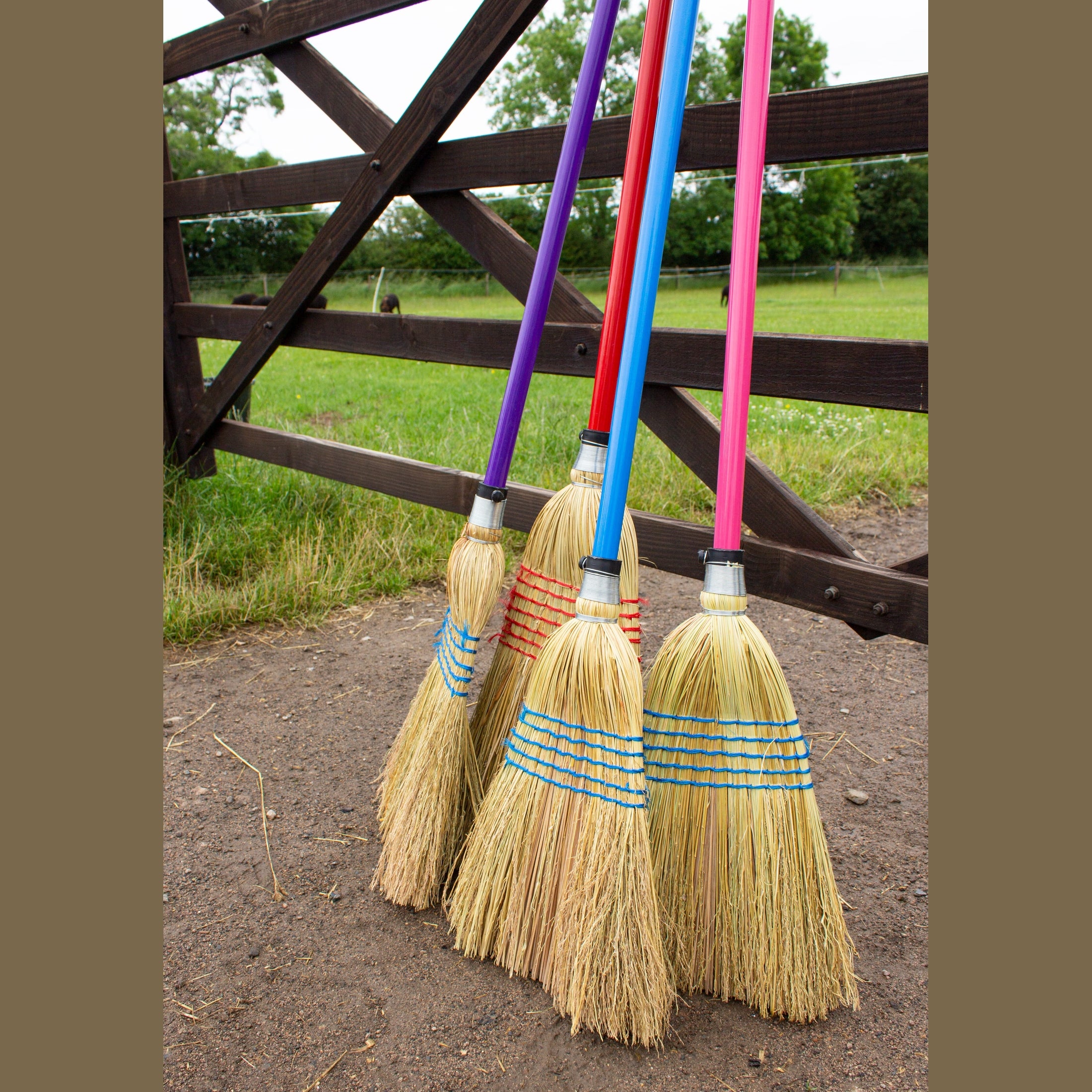 Red Gorilla Large Corn Broom 120cm Handle - Blue