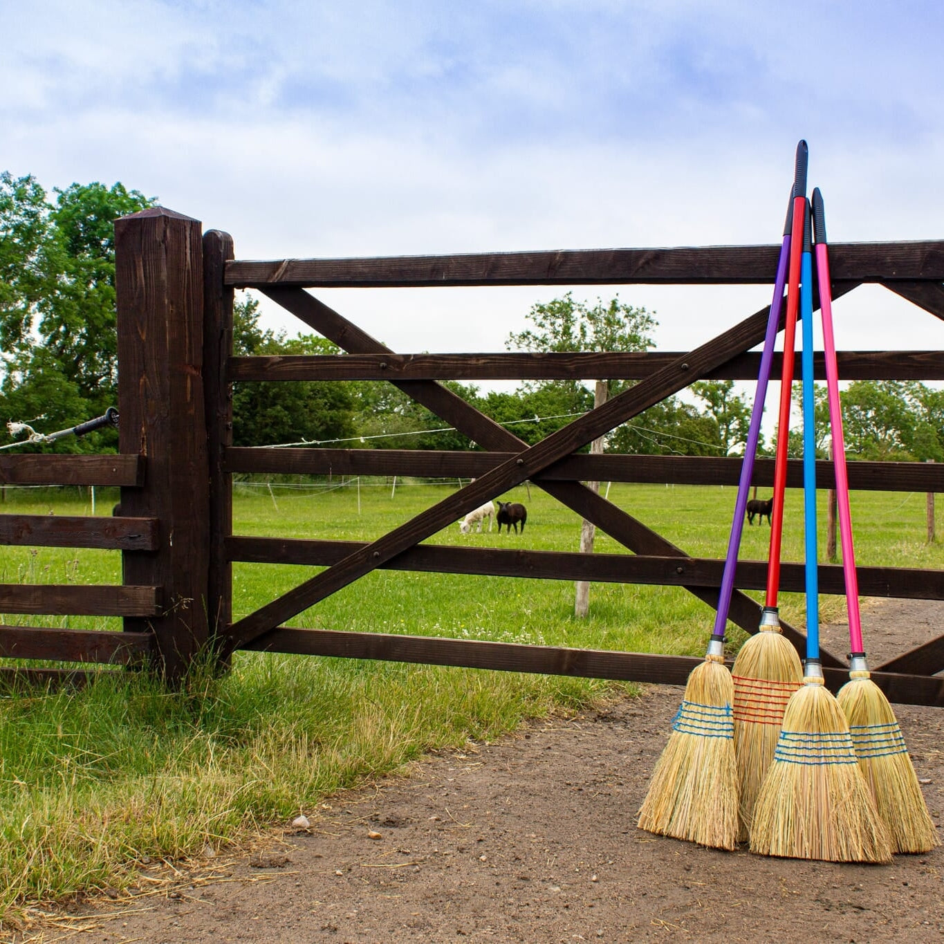 Red Gorilla Large Corn Broom 120cm Handle - Purple
