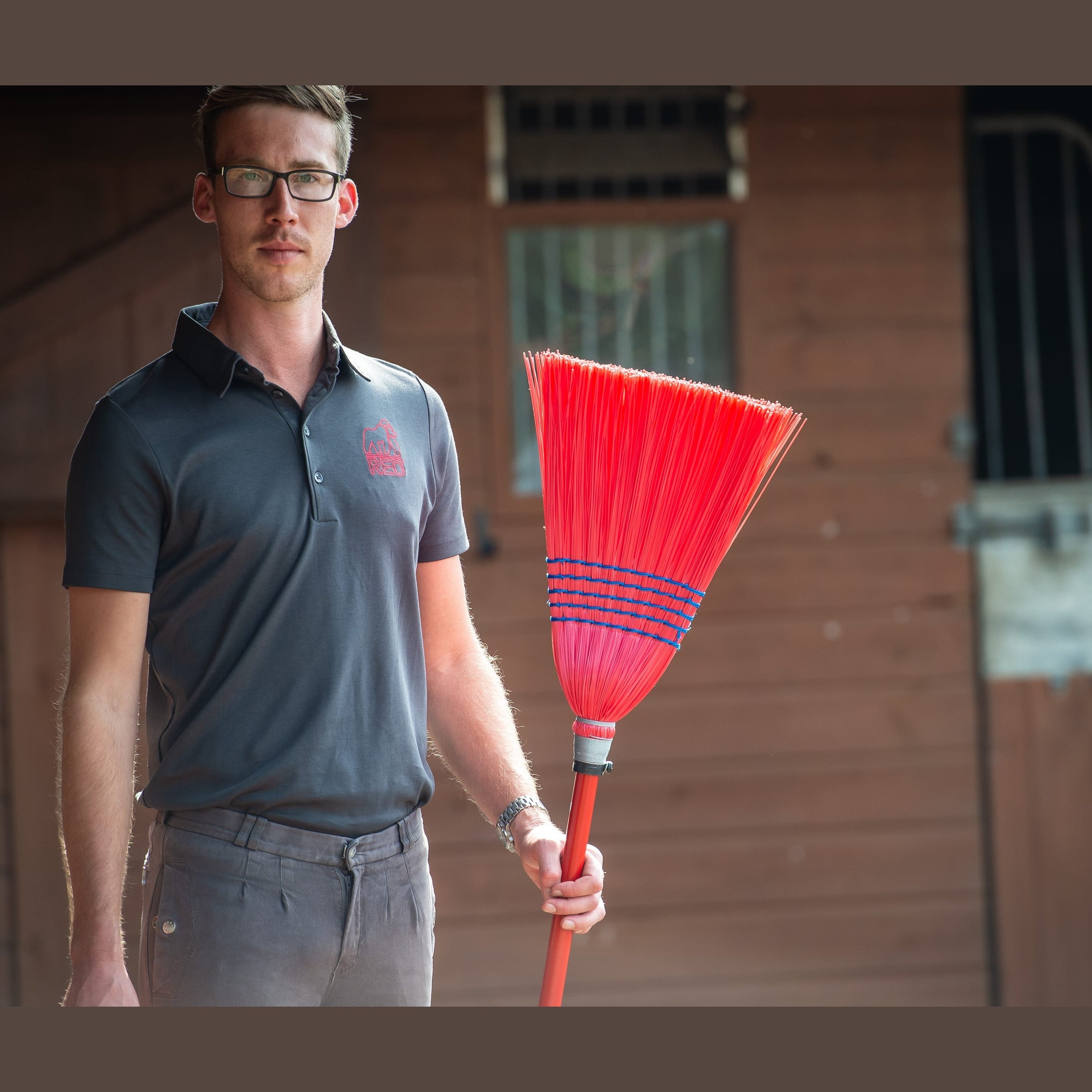 Red Gorilla Deluxe Standard Corn Broom - Red