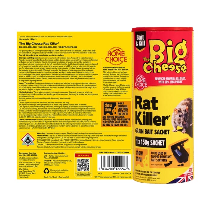 STV224-STV  Rat Killer Grain Bait Sachet - 150g