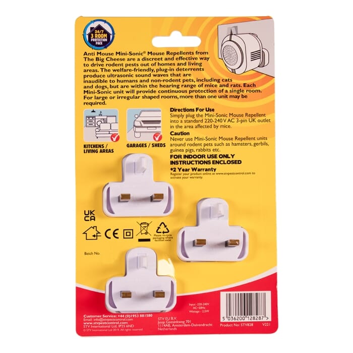 STV  Mini-Sonic Mouse Repellent - 3-Pack