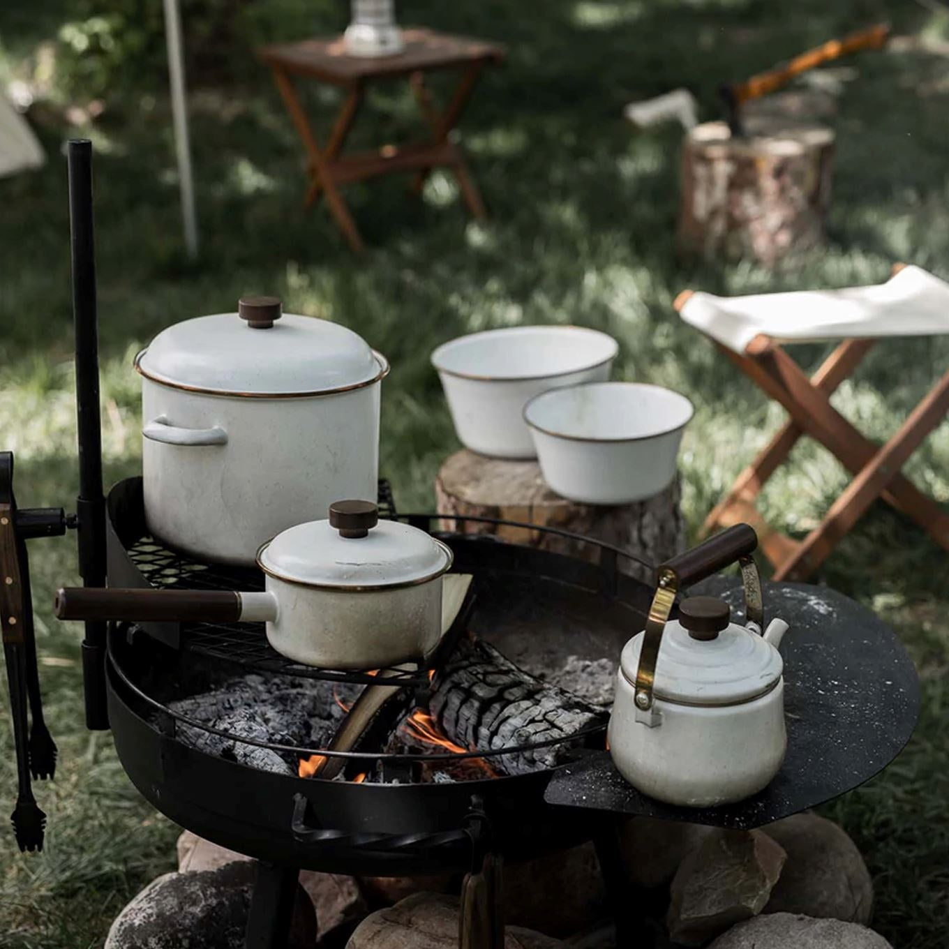 Enamel Stock Pot - Eggshell