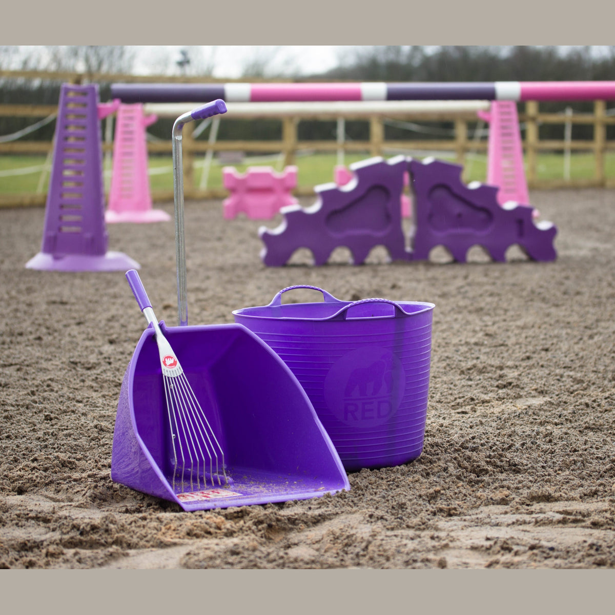 Red Gorilla Big Tidee and Short Metal Rake Bundle - Purple