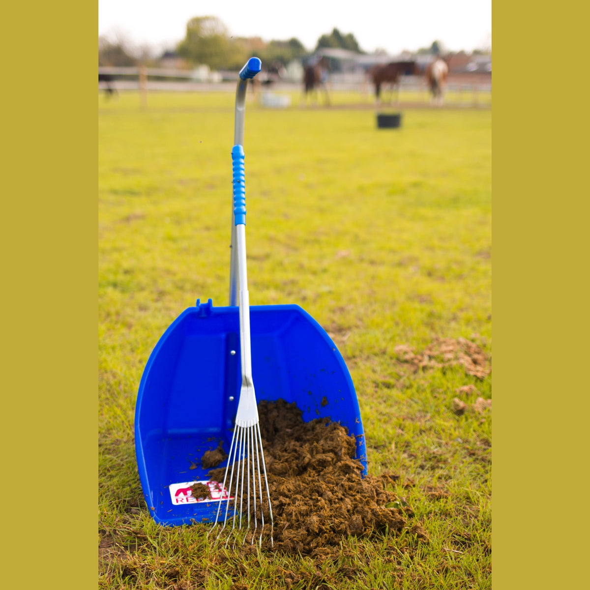 Red Gorilla Big Tidee and Long Metal Rake Bundle - Blue