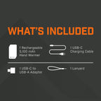 Hand Warmer With Integrated Flashlight 5,100mAh | Rechargeable