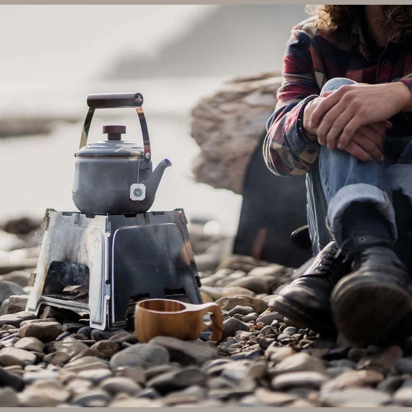 Enamel Teapot - Slate Gray