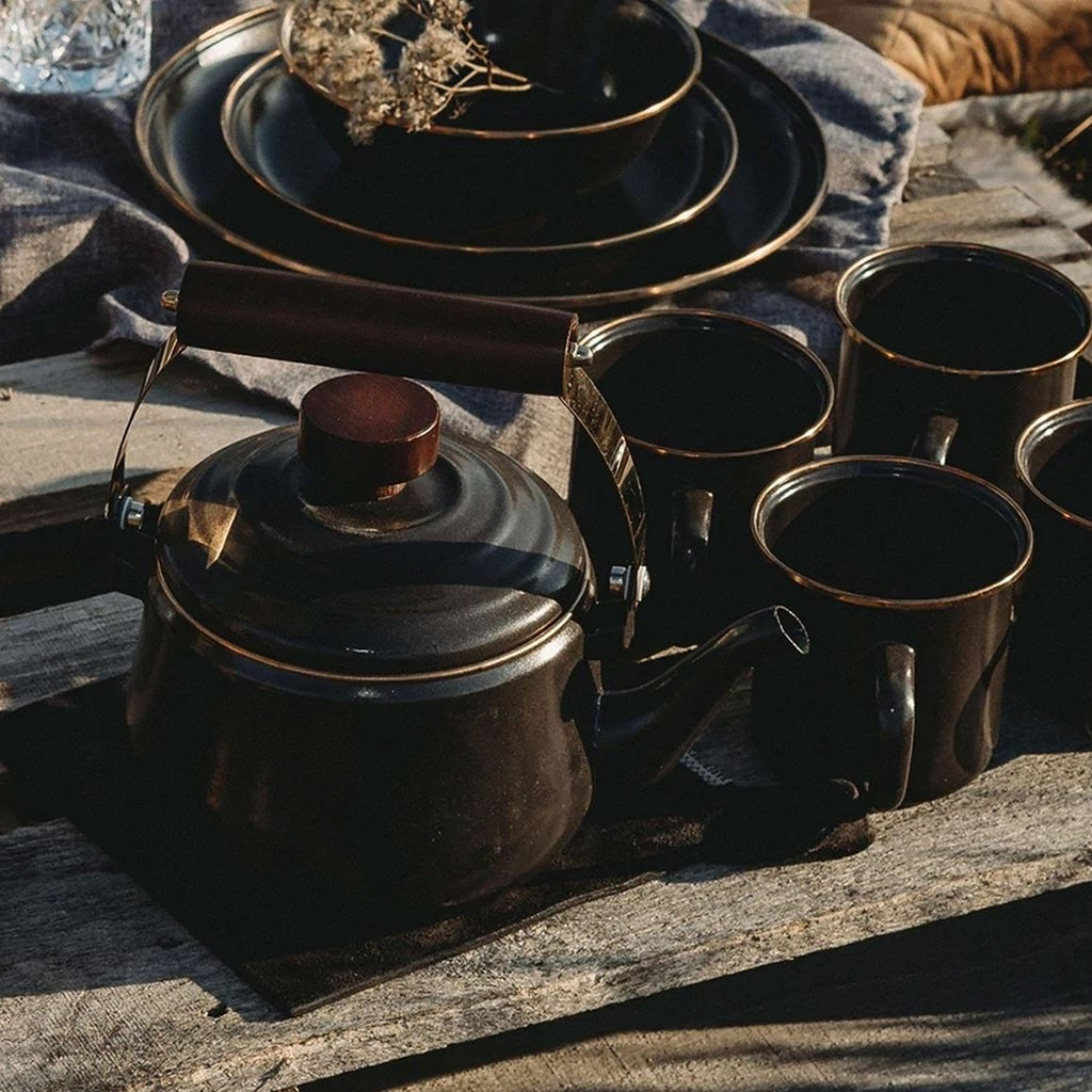 Enamel Teapot - Charcoal