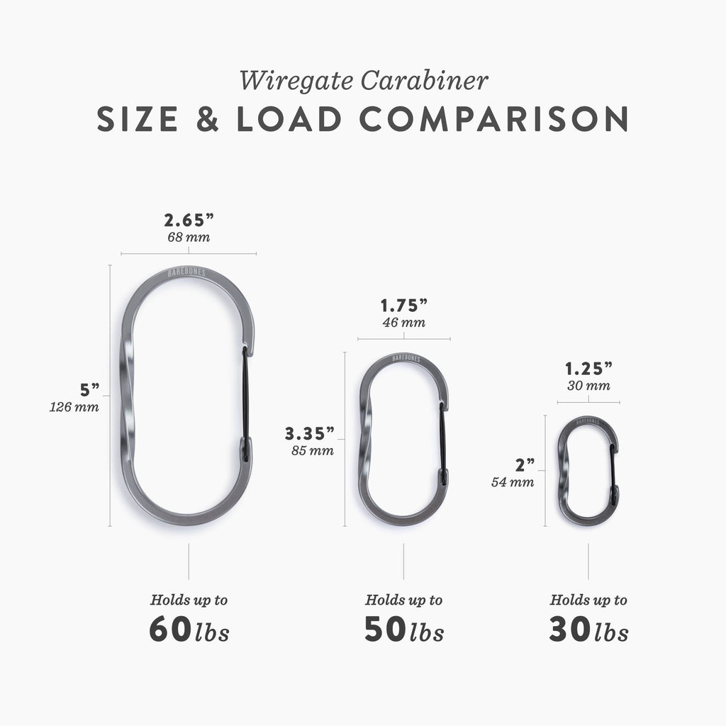 Barebones Wiregate Carabiners 3 Sizes