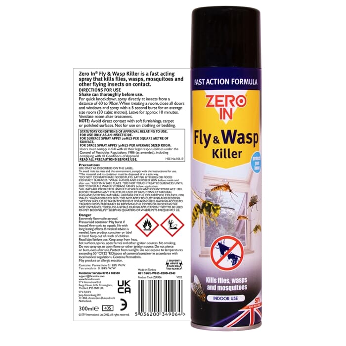 STV  Fly & Wasp Killer - 300ml Aerosol