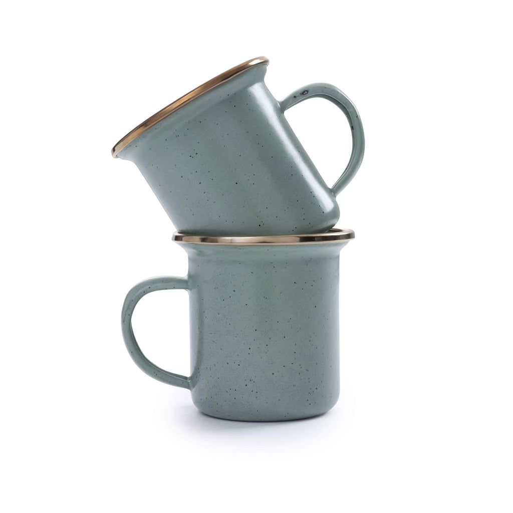 Barebones Enamel Espresso Cup Green - Set of 2