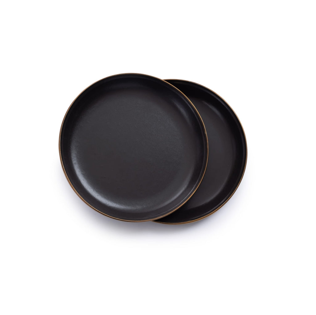 Barebones Enamel Salad Plate Charcoal - Set of 2