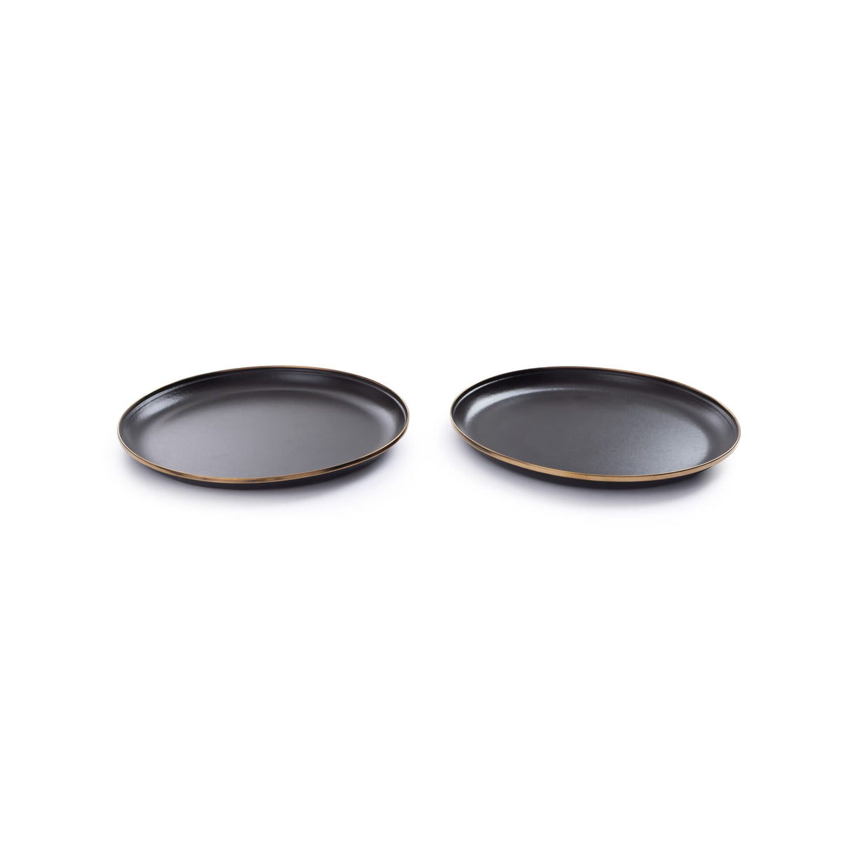 Barebones Enamel Plate Charcoal - Set of 2