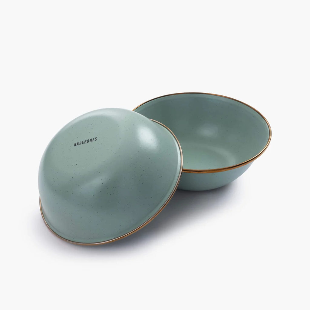 Barebones Enamel Bowl Green - Set of 2